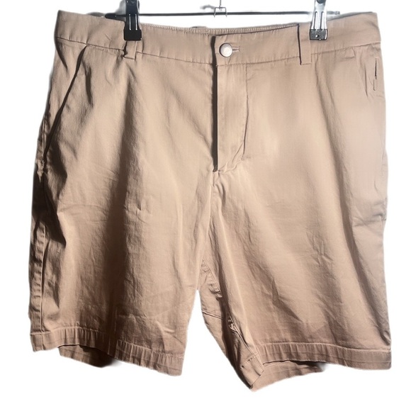 Lululemon Commission Slim Chino Water Travel Resistant Tofino Sand Pckt Short 32 - Picture 2 of 4